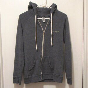 Gray Alternative Apparel Hi Yoga Peace Love Graphic Hoodie Size Juniors Large